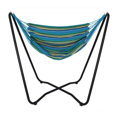 Asstd National Brand Hanging Chair Hammock Swing Set In Blue