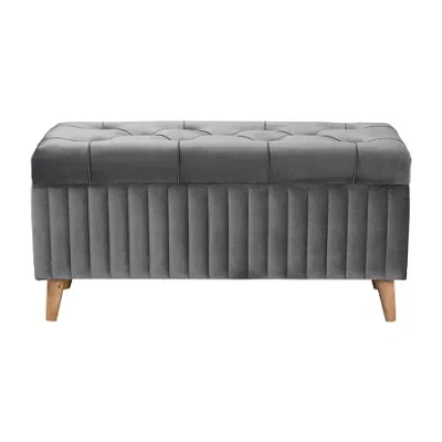 Asstd National Brand Hanley Living Room Collection Upholstered Ottoman In Gray