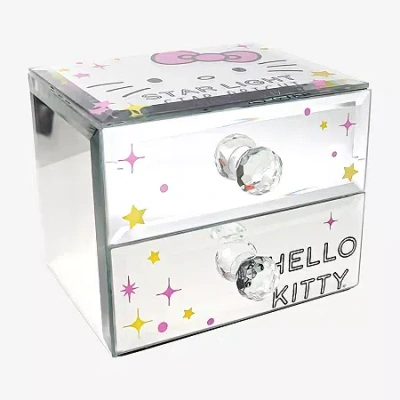 Asstd National Brand Kids' Hello Kitty "star Light Star Bright" Mirrrored Glass Jewelry Box In Multi