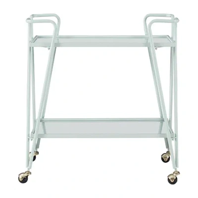 Asstd National Brand Hera Glass-top Bar Cart In Green