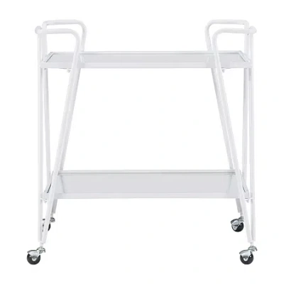 Asstd National Brand Hera Glass-top Bar Cart In White