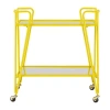 Asstd National Brand Hera Glass-top Bar Cart In Yellow