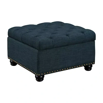 Asstd National Brand Herald Storage Ottoman In Blue
