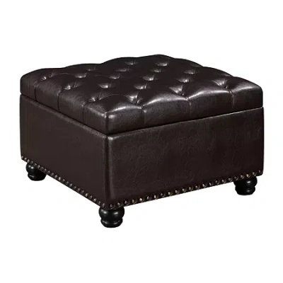 Asstd National Brand Herald Storage Ottoman In Brown