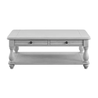 Asstd National Brand Home Point Durham 2 Drawer Cocktail Table In Gray