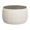 Asstd National Brand Home Point Loines Storage Geometric Ottoman In White