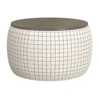 Asstd National Brand Home Point Loines Storage Geometric Ottoman In White