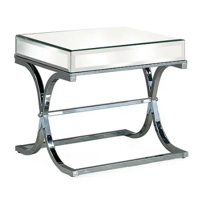 Asstd National Brand Hope Mirrored End Table In Silver