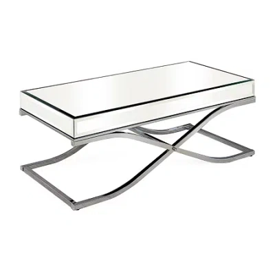 Asstd National Brand Hope Mirrored Metal Coffee Table In Silver