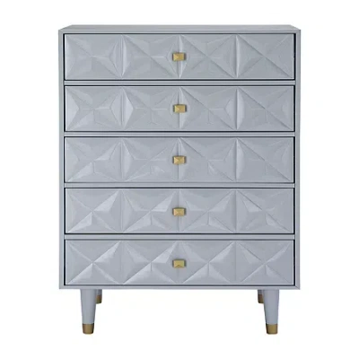 Asstd National Brand Imperial Bedroom Collection 5-drawer Chest In Gray