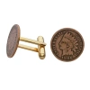 Asstd National Brand Indian Head Penny Cuff Links In Brown