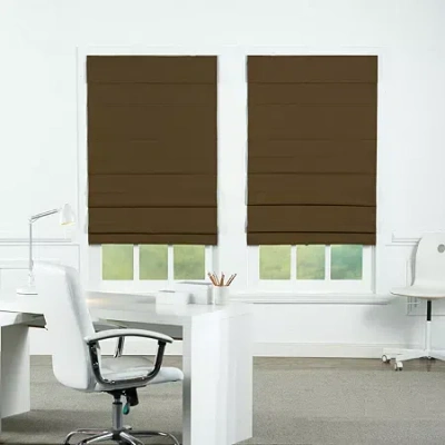 Asstd National Brand Insulating Energy Saving Cordless Blackout Roman Shade In Brown