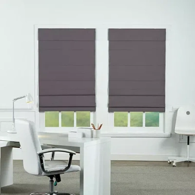 Asstd National Brand Insulating Energy Saving Cordless Blackout Roman Shade In Gray
