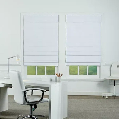 Asstd National Brand Insulating Energy Saving Cordless Blackout Roman Shade In White