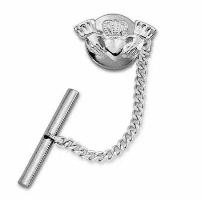 Asstd National Brand Irish Claddagh Sterling Silver Tie Tack In Gray