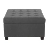Asstd National Brand Isabella Tufted Upholstered Ottoman In Gray
