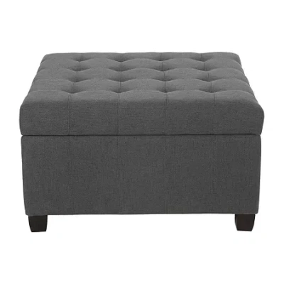 Asstd National Brand Isabella Tufted Upholstered Ottoman In Gray