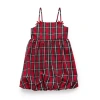 Asstd National Brand Jingle Ball Girls Sleeveless Plaid Empire Waist Dress In Red