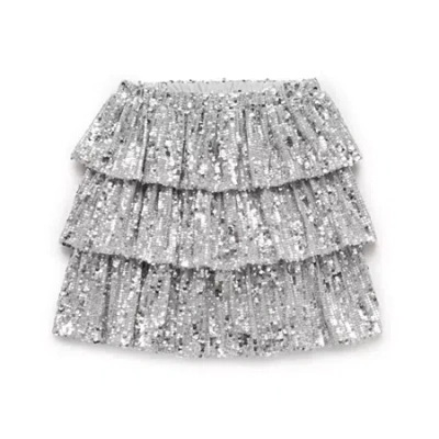 Asstd National Brand Jingle Ball Little & Big Kid Girls Mid Rise Flared Skirt In Silver