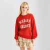 Asstd National Brand Jingle Ball Womens Juniors Round Neck Sweatshirt In Red
