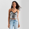Asstd National Brand Jingle Ball Womens Sweetheart Neck Sleeveless Camisole In Silver
