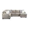 Asstd National Brand Jodye 3 Piece Chenille Sectional With Ottoman In Gray