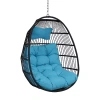 Asstd National Brand Julia Hanging Egg Chair With Cushions In Blue