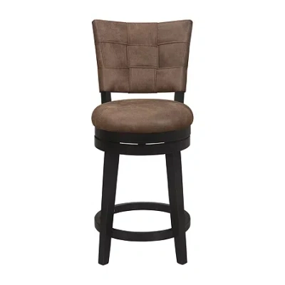 Asstd National Brand Kaede Counter Height Swivel Bar Stool In Black