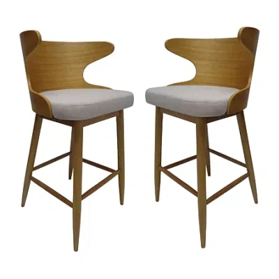 Asstd National Brand Kamryn 2pc Counter Height Upholstered Bar Stools In Sand