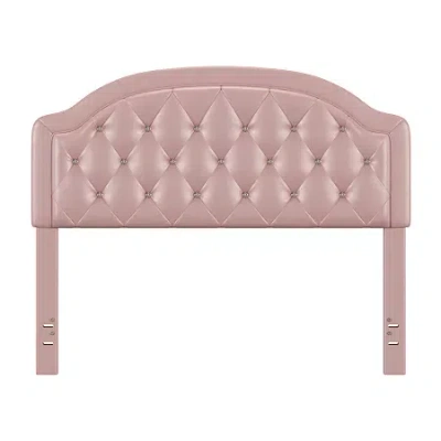 Asstd National Brand Karley Button-tufted Faux-leather Headboard In Pink