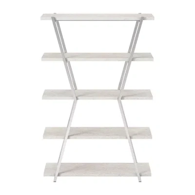 Asstd National Brand Ketano Home Office Collection 4-shelf Bookcase In Silver