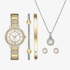 Asstd National Brand Ladies Boxed Sets Womens Crystal Accent Multicolor 6-pc. Watch Boxed Set Fmdjset356 In Gold
