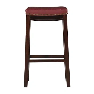 Asstd National Brand Lakeland Upholstered Backless Barstool In Red
