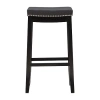 Asstd National Brand Lakeland Upholstered Backless Barstool In Black
