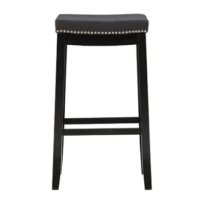 Asstd National Brand Lakeland Upholstered Backless Barstool In Black