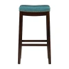 Asstd National Brand Lakeland Upholstered Backless Barstool In Blue