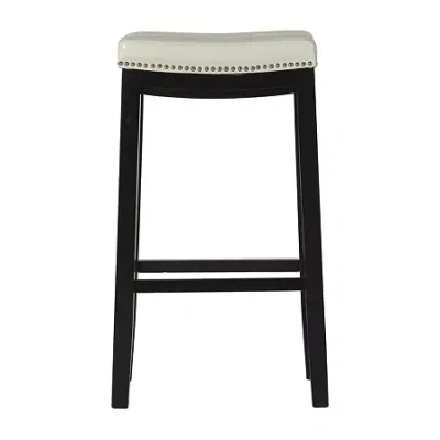 Asstd National Brand Lakeland Upholstered Backless Barstool In White
