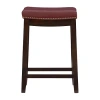 Asstd National Brand Lakeland Upholstered Backless Counter Stool In Red