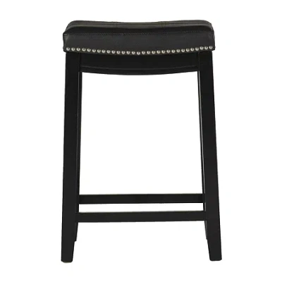 Asstd National Brand Lakeland Upholstered Backless Counter Stool In Black