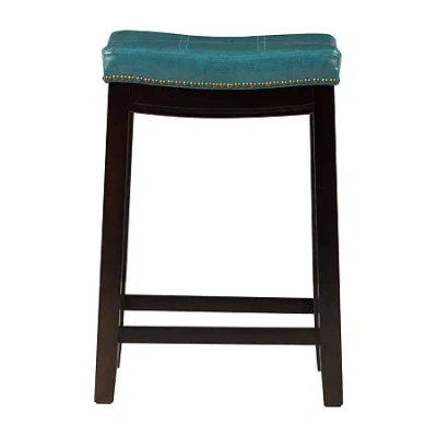 Asstd National Brand Lakeland Upholstered Backless Counter Stool In Blue