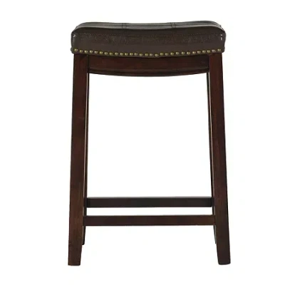 Asstd National Brand Lakeland Upholstered Backless Counter Stool In Brown