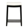 Asstd National Brand Lakeland Upholstered Backless Counter Stool In White