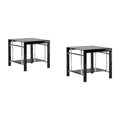 Asstd National Brand Lambert Living Room Collection 2-pc. Glass End Table In Black
