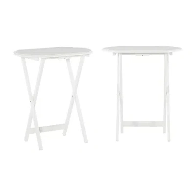 Asstd National Brand Laney Living Room Collection 2-pc. Tv Tray Table In White