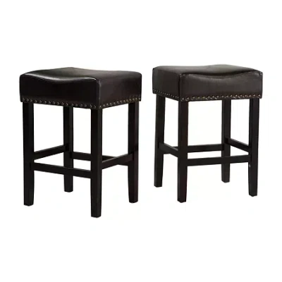 Asstd National Brand Laramie 2-pc. Counter Height Upholstered Bar Stool In Black