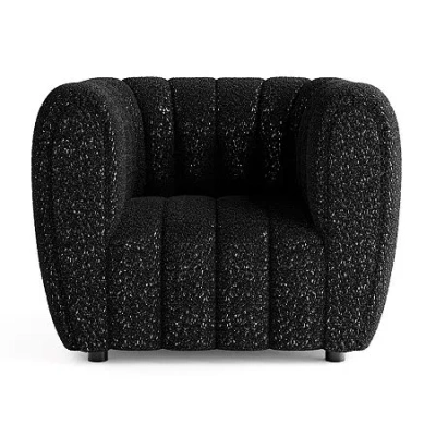 Asstd National Brand Laura Upholstered Barrel Chair In Black