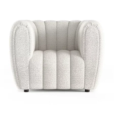 Asstd National Brand Laura Upholstered Barrel Chair In White
