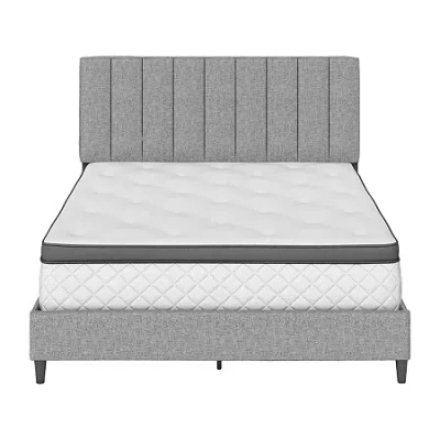 Asstd National Brand Lenora Upholstered Wooden Bed In Gray