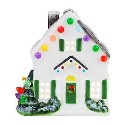 Asstd National Brand Lighted Ceramic Christmas Village House Tabletop Decor In White