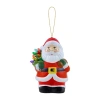 Asstd National Brand Lighted Mini Nostalgic Ceramic Santa Christmas Ornament In White